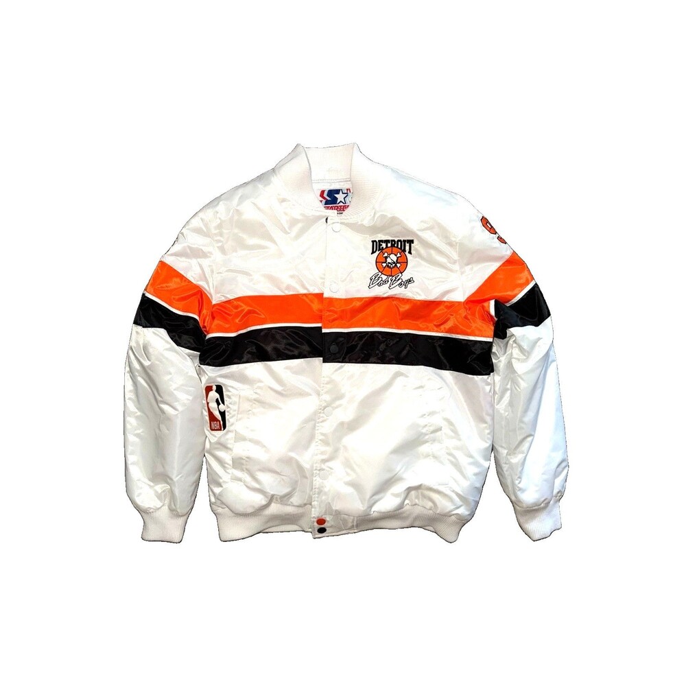 Detroit Pistons Bad Boys Starter Jacket Size XL Ty Mopkins Hammer Time Bomber